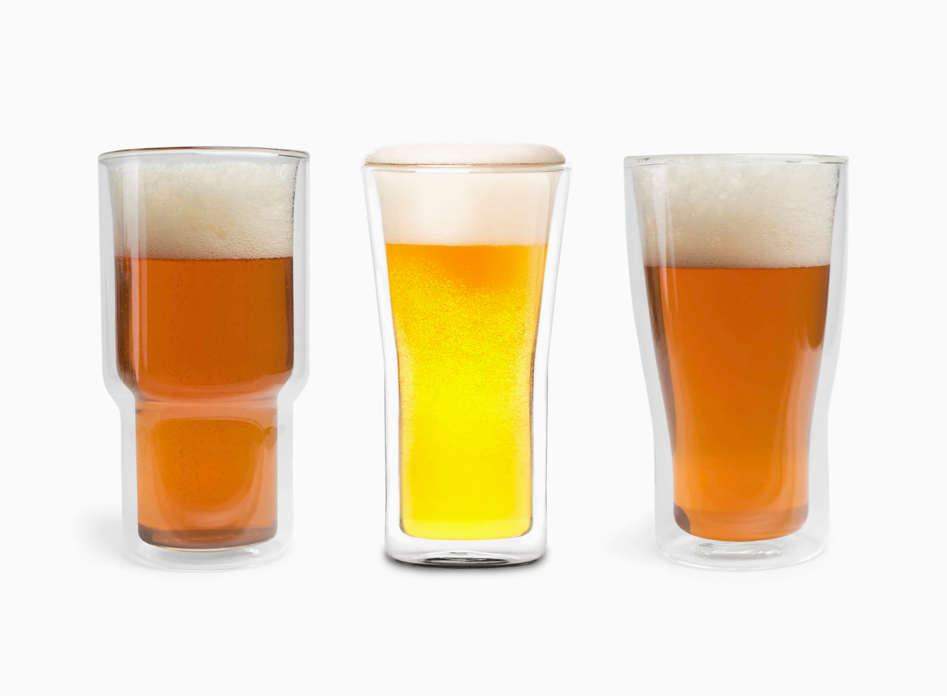 DOUBLE WALLED BEER GLASSES