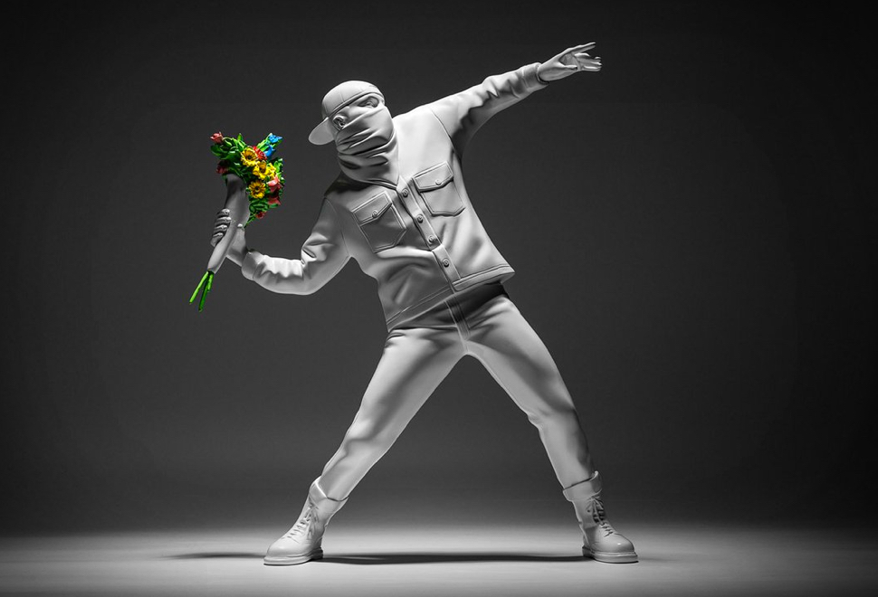 Banksy Flower Thrower Figurine | Image