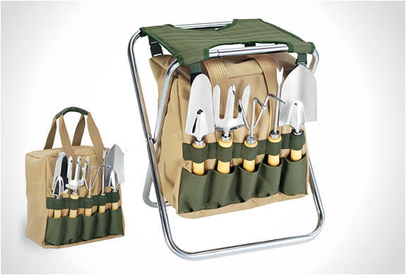 GARDENER FOLDING CHAIR WITH TOOLS | Image