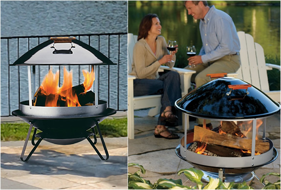 The Weber fireplace is perfect for creating a warm atmosphere when dining on your patio or garden on cool nights. Made of heavy-gauge steel construction