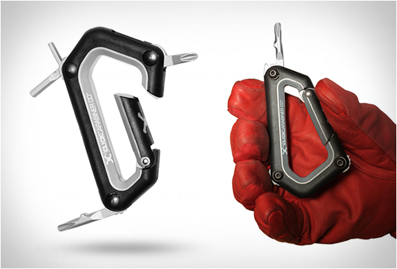 SNOWBOARD CARABINER TOOL by Click Carabiner RED 